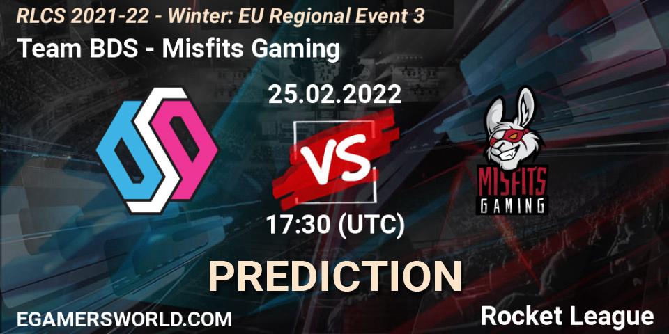 Team BDS - Misfits Gaming: ennuste. 25.02.2022 at 17:30, Rocket League, RLCS 2021-22 - Winter: EU Regional Event 3
