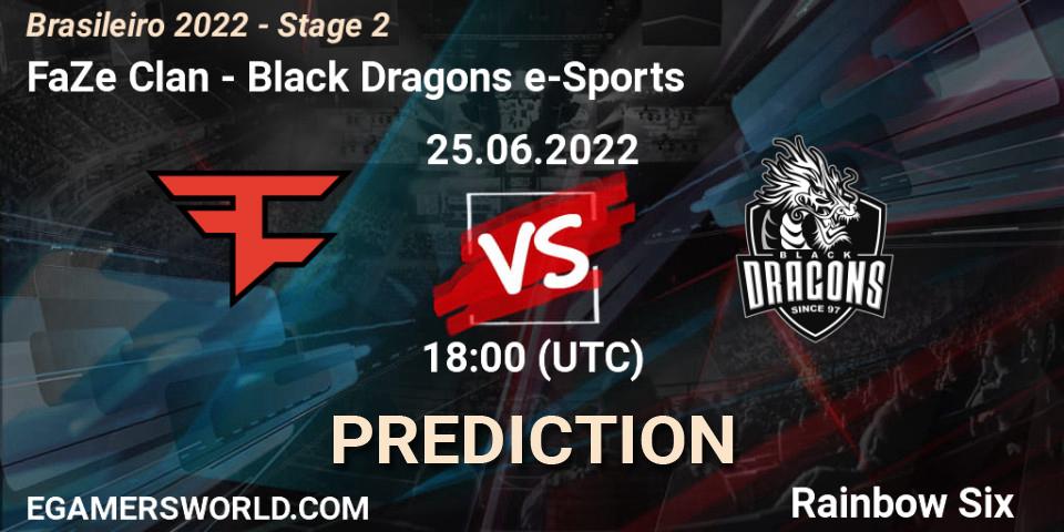 FaZe Clan - Black Dragons e-Sports: ennuste. 25.06.2022 at 18:00, Rainbow Six, Brasileirão 2022 - Stage 2