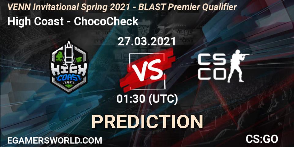 High Coast - ChocoCheck: ennuste. 27.03.2021 at 01:30, Counter-Strike (CS2), VENN Invitational Spring 2021 - BLAST Premier Qualifier