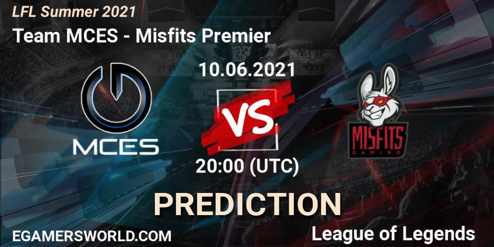 Team MCES - Misfits Premier: ennuste. 10.06.2021 at 20:00, LoL, LFL Summer 2021