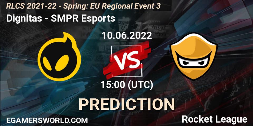 Dignitas - SMPR Esports: ennuste. 10.06.2022 at 15:00, Rocket League, RLCS 2021-22 - Spring: EU Regional Event 3