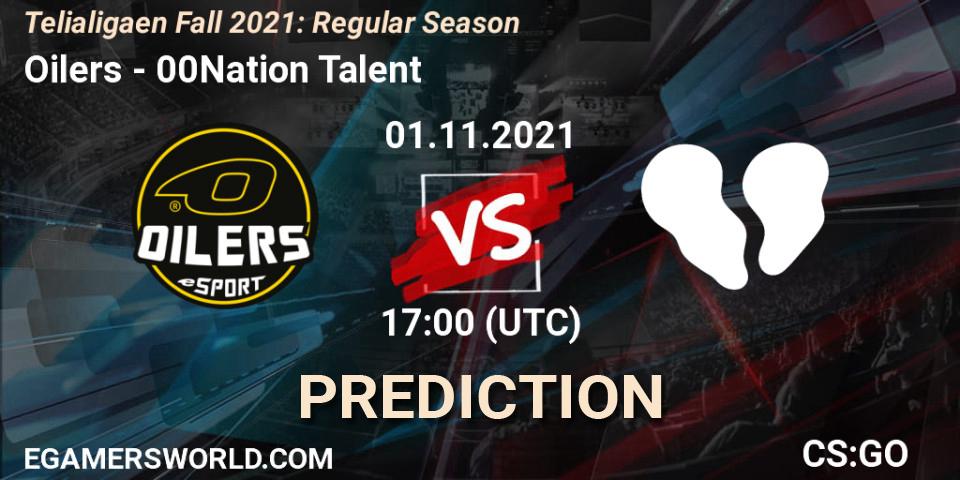 Oilers - 00Nation Talent: ennuste. 01.11.2021 at 17:00, Counter-Strike (CS2), Telialigaen Fall 2021: Regular Season