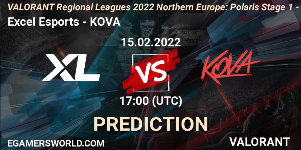 Excel Esports - KOVA: ennuste. 15.02.2022 at 17:00, VALORANT, VALORANT Regional Leagues 2022 Northern Europe: Polaris Stage 1 - Regular Season