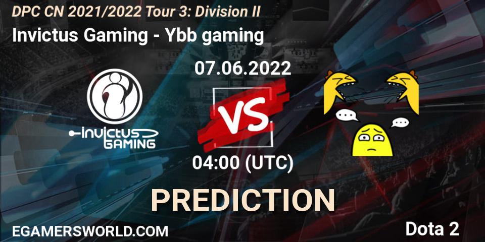 Invictus Gaming - Ybb gaming: ennuste. 07.06.2022 at 04:03, Dota 2, DPC CN 2021/2022 Tour 3: Division II