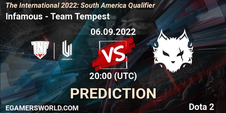 Infamous - Team Tempest: ennuste. 06.09.2022 at 20:10, Dota 2, The International 2022: South America Qualifier
