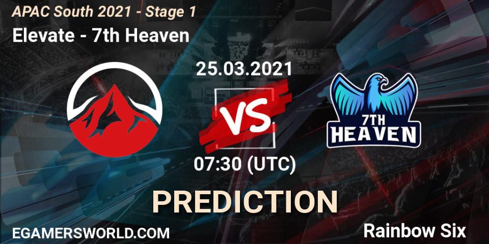 Elevate - 7th Heaven: ennuste. 25.03.2021 at 07:30, Rainbow Six, APAC South 2021 - Stage 1