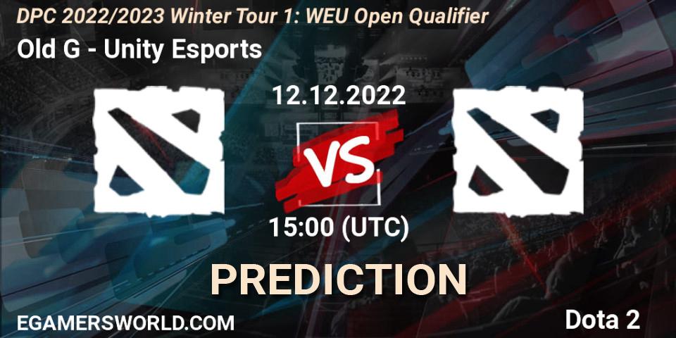 Old G - Unity Esports: ennuste. 12.12.2022 at 15:07, Dota 2, DPC 2022/2023 Winter Tour 1: WEU Open Qualifier 1