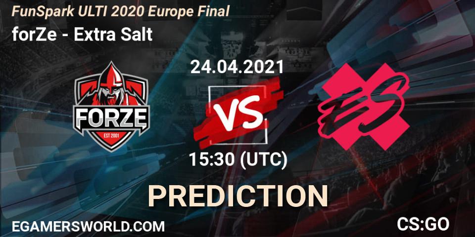 forZe - Extra Salt: ennuste. 24.04.2021 at 15:30, Counter-Strike (CS2), Funspark ULTI 2020 Finals
