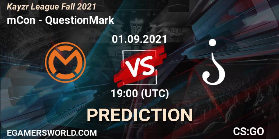 mCon - QuestionMark: ennuste. 01.09.2021 at 19:00, Counter-Strike (CS2), Kayzr League Fall 2021