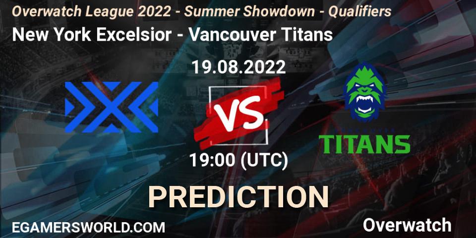 New York Excelsior - Vancouver Titans: ennuste. 19.08.2022 at 19:00, Overwatch, Overwatch League 2022 - Summer Showdown - Qualifiers