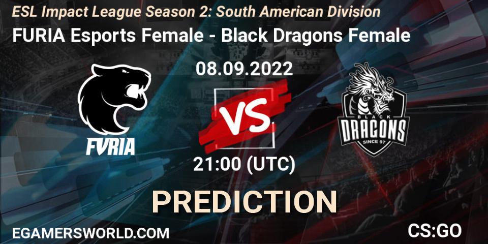 FURIA Esports Female - Black Dragons Female: ennuste. 08.09.2022 at 21:00, Counter-Strike (CS2), ESL Impact League Season 2: South American Division