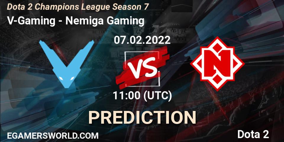 V-Gaming - Nemiga Gaming: ennuste. 07.02.2022 at 11:00, Dota 2, Dota 2 Champions League 2022 Season 7