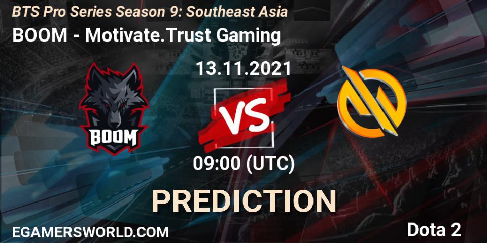 BOOM - Motivate.Trust Gaming: ennuste. 13.11.2021 at 09:00, Dota 2, BTS Pro Series Season 9: Southeast Asia