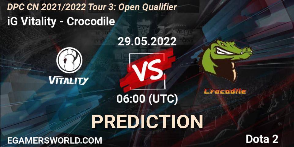 iG Vitality - Crocodile: ennuste. 29.05.2022 at 06:02, Dota 2, DPC CN 2021/2022 Tour 3: Open Qualifier