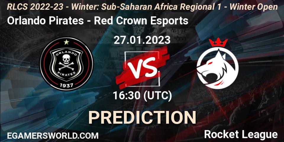 Orlando Pirates - Red Crown Esports: ennuste. 27.01.2023 at 16:30, Rocket League, RLCS 2022-23 - Winter: Sub-Saharan Africa Regional 1 - Winter Open