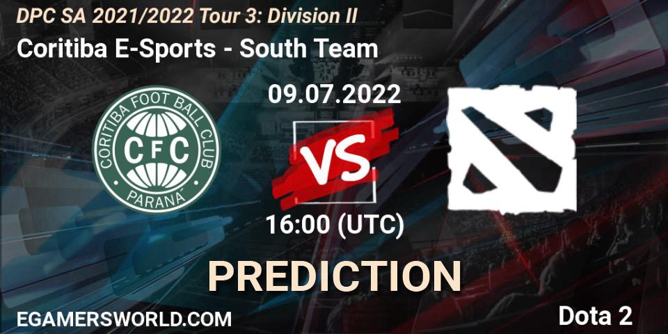 Coritiba E-Sports - South Team: ennuste. 09.07.2022 at 16:05, Dota 2, DPC SA 2021/2022 Tour 3: Division II