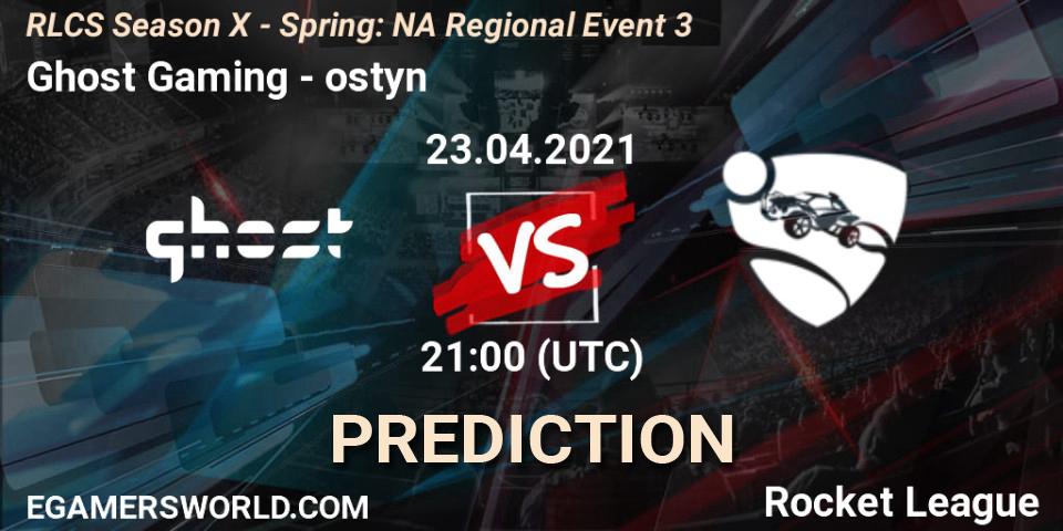 Ghost Gaming - ostyn: ennuste. 23.04.2021 at 20:40, Rocket League, RLCS Season X - Spring: NA Regional Event 3