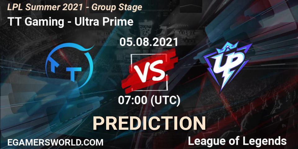TT Gaming - Ultra Prime: ennuste. 05.08.21, LoL, LPL Summer 2021 - Group Stage