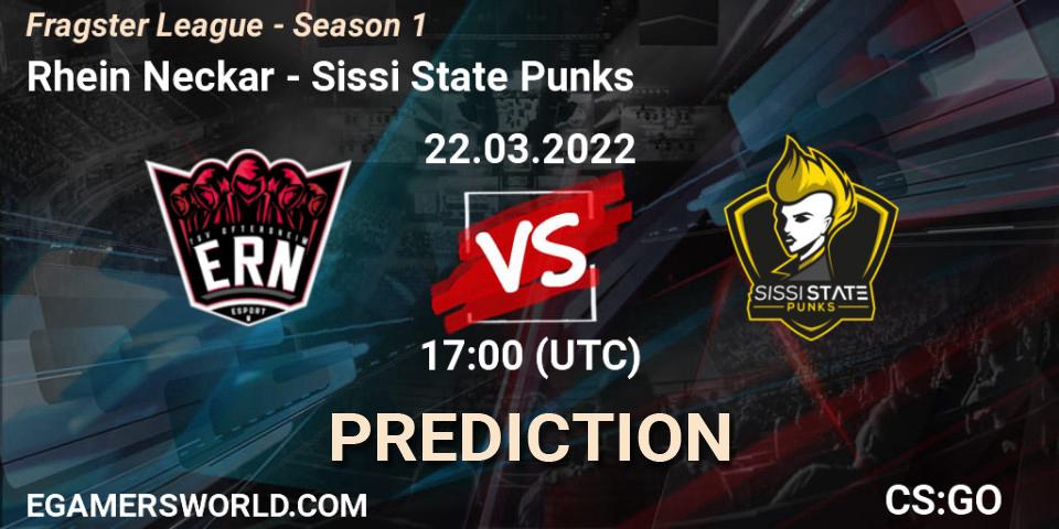 Rhein Neckar - Sissi State Punks: ennuste. 22.03.2022 at 17:00, Counter-Strike (CS2), Fragster League - Season 1