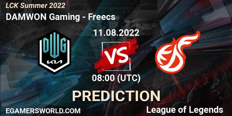DAMWON Gaming - Freecs: ennuste. 11.08.2022 at 08:00, LoL, LCK Summer 2022