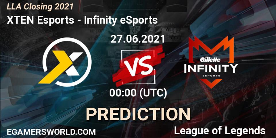 XTEN Esports - Infinity eSports: ennuste. 27.06.2021 at 00:00, LoL, LLA Closing 2021