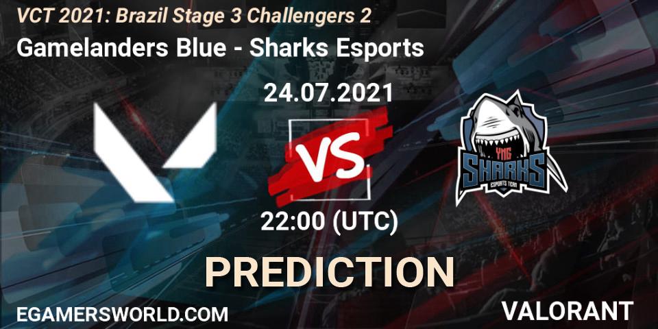 Gamelanders Blue - Sharks Esports: ennuste. 24.07.2021 at 22:30, VALORANT, VCT 2021: Brazil Stage 3 Challengers 2