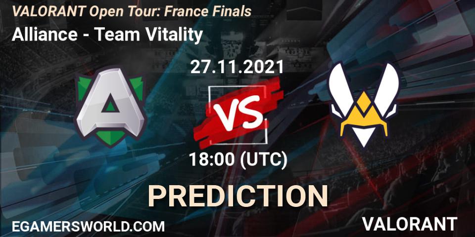 Alliance - Team Vitality: ennuste. 27.11.2021 at 18:00, VALORANT, VALORANT Open Tour: France Finals