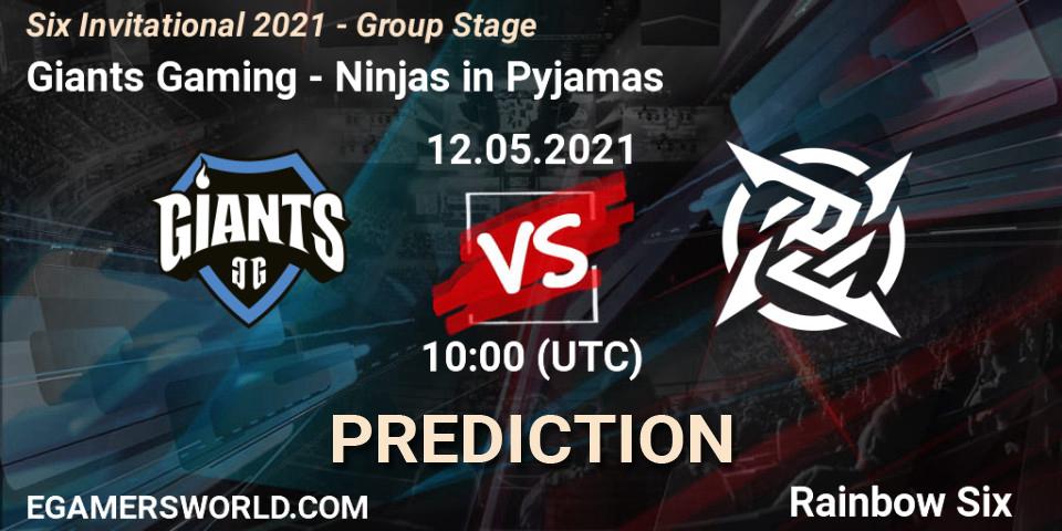 Giants Gaming - Ninjas in Pyjamas: ennuste. 12.05.21, Rainbow Six, Six Invitational 2021 - Group Stage