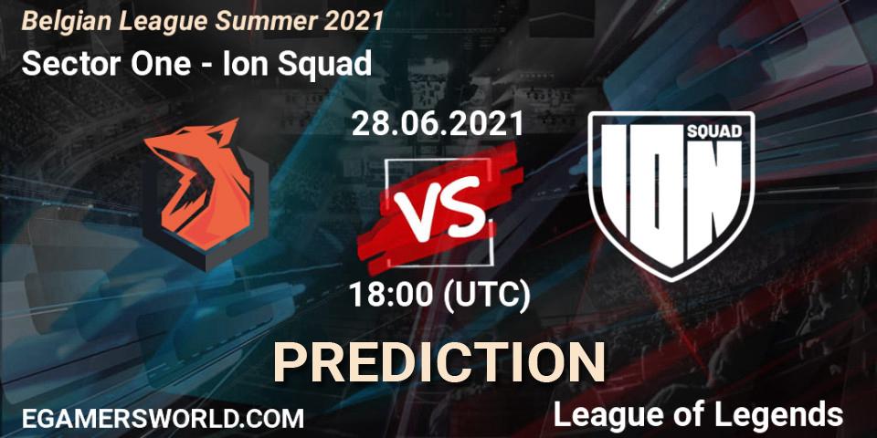 Sector One - Ion Squad: ennuste. 28.06.2021 at 18:00, LoL, Belgian League Summer 2021