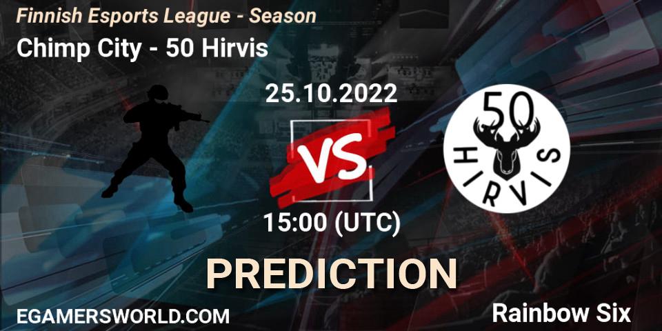 Chimp City - 50 Hirvis: ennuste. 26.10.2022 at 18:00, Rainbow Six, Finnish Esports League - Season 