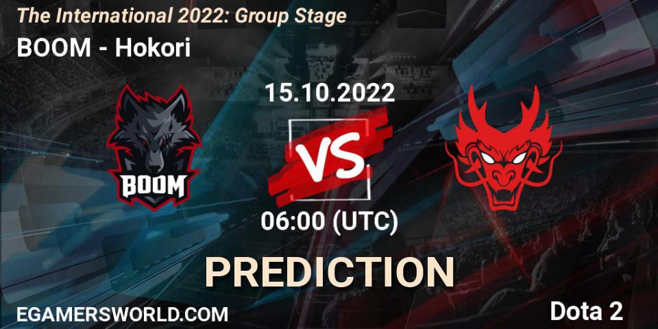 BOOM - Hokori: ennuste. 15.10.22, Dota 2, The International 2022: Group Stage