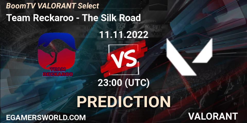Team Reckaroo - The Silk Road: ennuste. 11.11.2022 at 23:00, VALORANT, BoomTV VALORANT Select