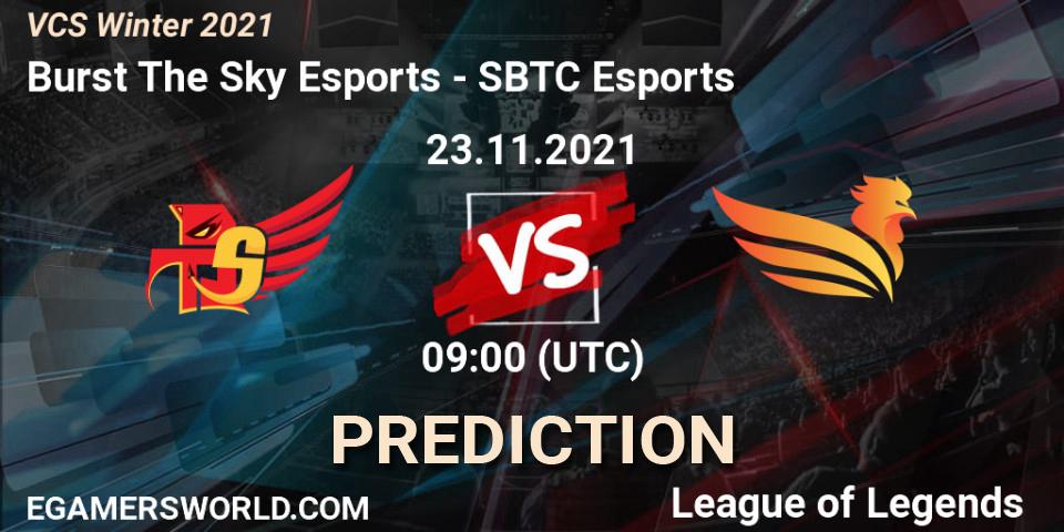 Burst The Sky Esports - SBTC Esports: ennuste. 23.11.2021 at 09:00, LoL, VCS Winter 2021