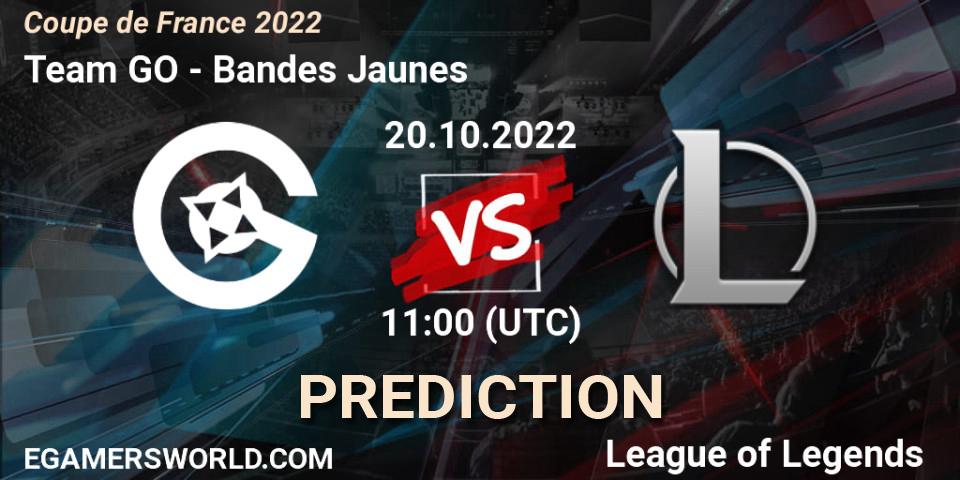 Team GO - Bandes Jaunes: ennuste. 20.10.2022 at 11:00, LoL, Coupe de France 2022
