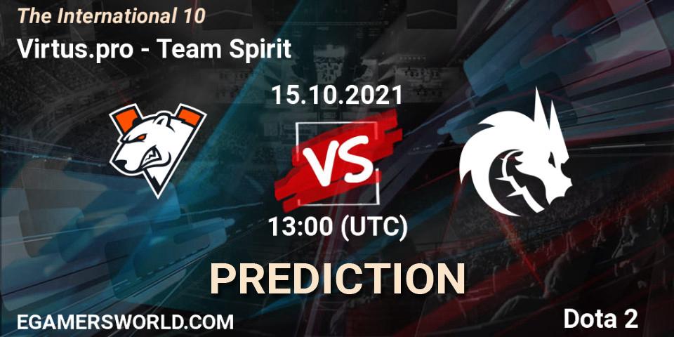 Virtus.pro - Team Spirit: ennuste. 15.10.2021 at 13:14, Dota 2, The Internationa 2021
