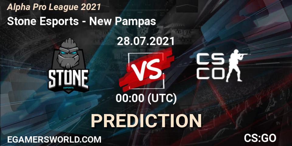 Stone Esports - New Pampas: ennuste. 28.07.2021 at 00:00, Counter-Strike (CS2), Alpha Pro League 2021