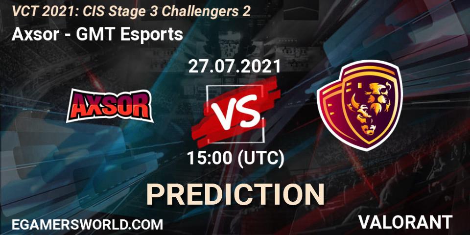 Axsor - GMT Esports: ennuste. 27.07.2021 at 15:00, VALORANT, VCT 2021: CIS Stage 3 Challengers 2