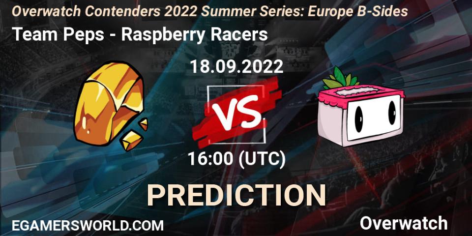 Team Peps - Raspberry Racers: ennuste. 18.09.2022 at 16:00, Overwatch, Overwatch Contenders 2022 Summer Series: Europe B-Sides