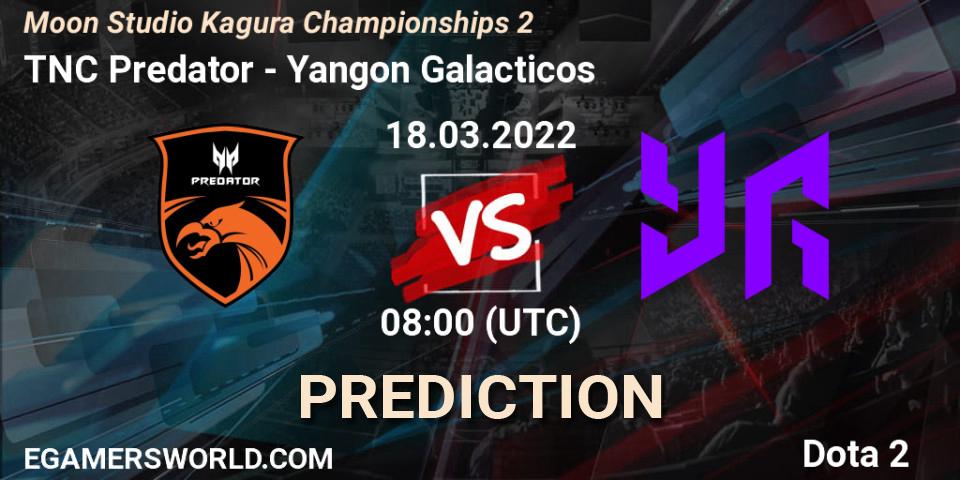 TNC Predator - Yangon Galacticos: ennuste. 18.03.2022 at 08:17, Dota 2, Moon Studio Kagura Championships 2