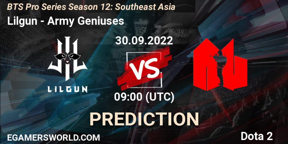 Lilgun - Army Geniuses: ennuste. 30.09.22, Dota 2, BTS Pro Series Season 12: Southeast Asia