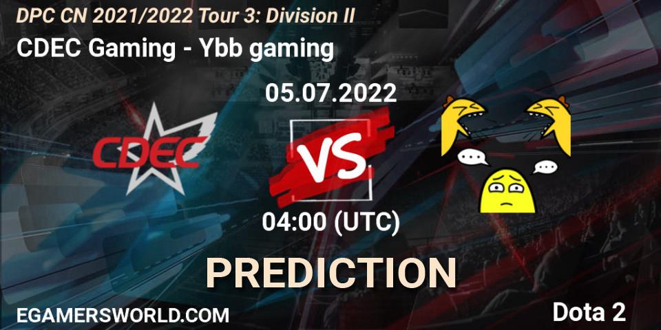 CDEC Gaming - Ybb gaming: ennuste. 05.07.22, Dota 2, DPC CN 2021/2022 Tour 3: Division II