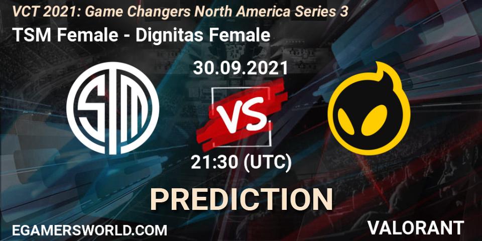 TSM Female - Dignitas Female: ennuste. 30.09.2021 at 21:30, VALORANT, VCT 2021: Game Changers North America Series 3