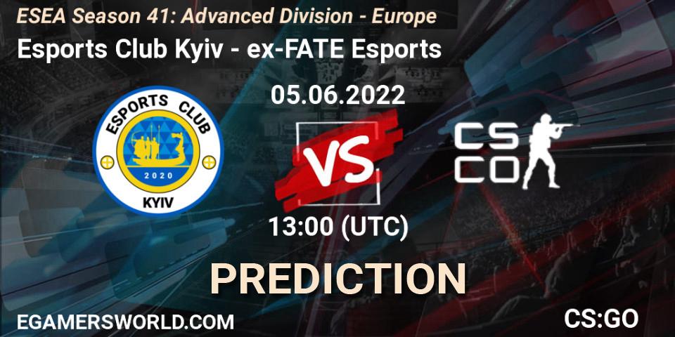 Esports Club Kyiv - ex-FATE Esports: ennuste. 05.06.2022 at 13:00, Counter-Strike (CS2), ESEA Season 41: Advanced Division - Europe