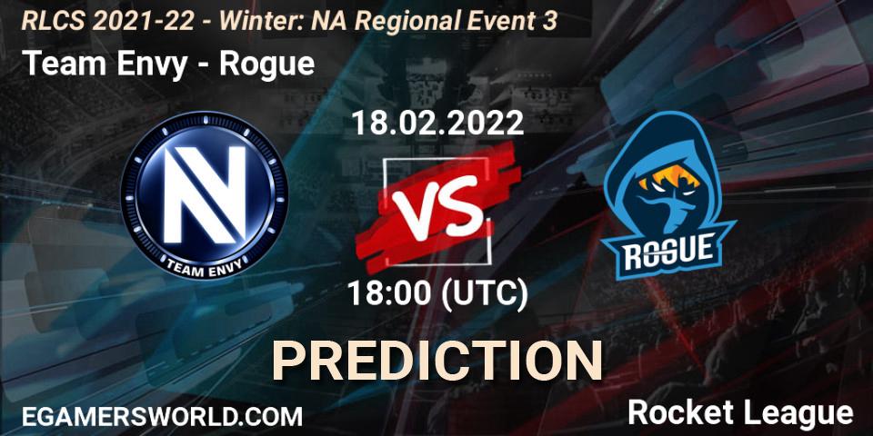 Team Envy - Rogue: ennuste. 18.02.2022 at 18:00, Rocket League, RLCS 2021-22 - Winter: NA Regional Event 3
