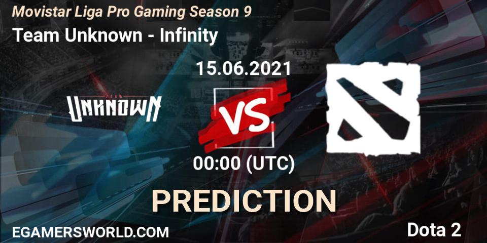 Team Unknown - Infinity Esports: ennuste. 15.06.2021 at 00:04, Dota 2, Movistar Liga Pro Gaming Season 9