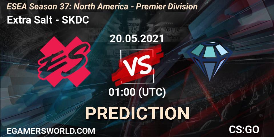 Extra Salt - SKDC: ennuste. 20.05.2021 at 01:00, Counter-Strike (CS2), ESEA Season 37: North America - Premier Division