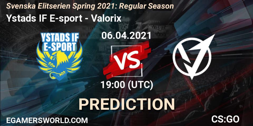 Ystads IF E-sport - Valorix: ennuste. 06.04.2021 at 19:00, Counter-Strike (CS2), Svenska Elitserien Spring 2021: Regular Season