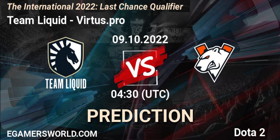 Team Liquid - Virtus.pro: ennuste. 09.10.22, Dota 2, The International 2022: Last Chance Qualifier