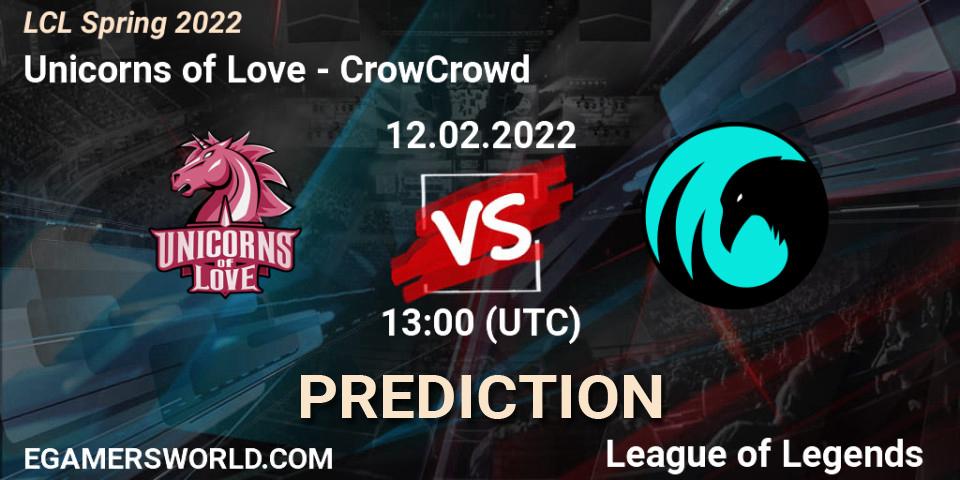 Unicorns of Love - CrowCrowd: ennuste. 12.02.22, LoL, LCL Spring 2022