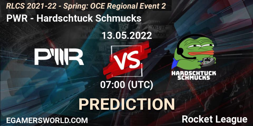PWR - Hardschtuck Schmucks: ennuste. 13.05.2022 at 07:00, Rocket League, RLCS 2021-22 - Spring: OCE Regional Event 2